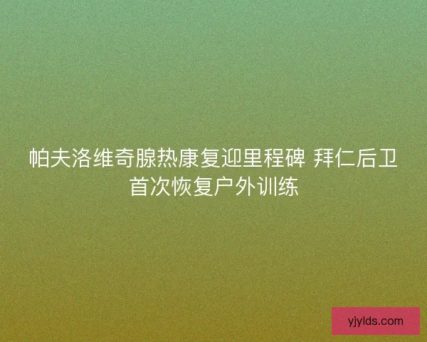 帕夫洛维奇腺热康复迎里程碑 拜仁后卫首次恢复户外训练