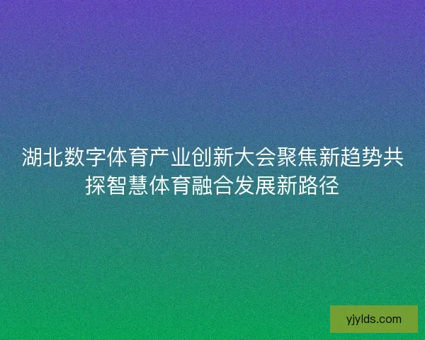 湖北数字体育产业创新大会聚焦新趋势共探智慧体育融合发展新路径